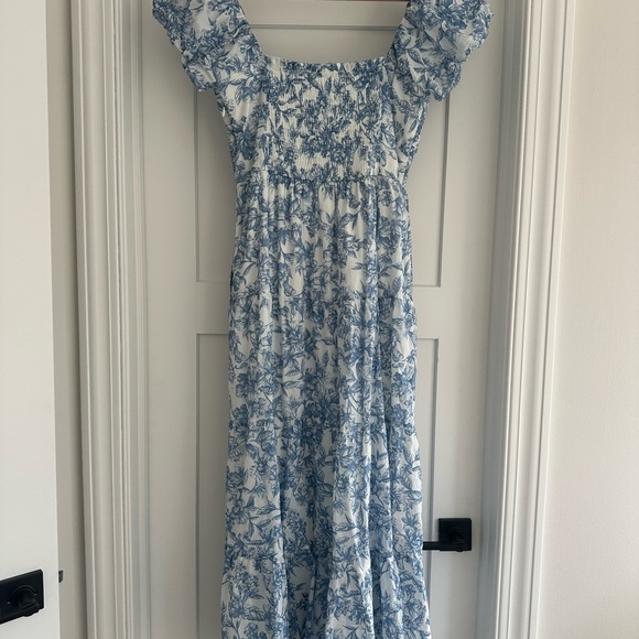 Altar'd State Light Blue & White Floral Square-Neck Maxi Dress - Picture 5 of 6